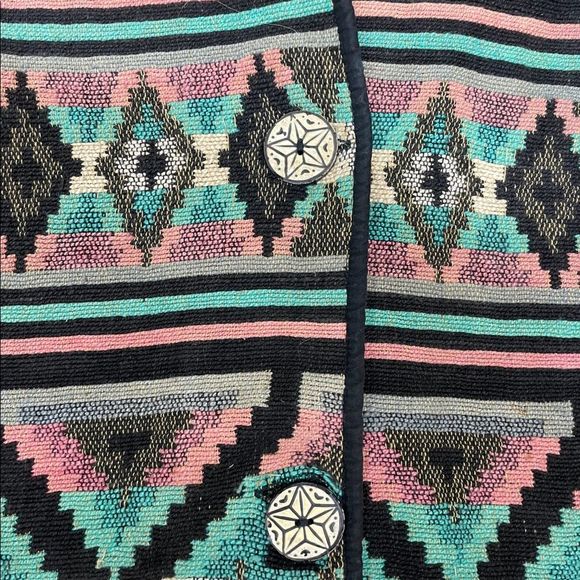 Vinatge Crop Bolero Jacket Quilted Tapestry Southwestern Vibes boho - Picture 3 of 5